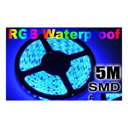 2016 LED 스트립 500m 100 롤 스트립 조명 RGB 5M 5050 SMD 300LED 방수 IP65 리본 크리스마스 선물 드롭 배달 조명 조명 HOL DHR7A