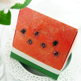 Geschenkpapier 10 Stück Hochzeit Party Dessert Verpackung Box Süßigkeiten Papier Bäckerei Mousse Kuchen Wassermelone geformt faltbare Dreieck Fall tragbar