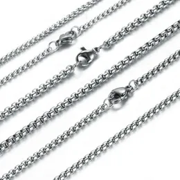 Correntes 5pcs/10pcs/20pcs Preço por atacado 2/3/4/5mm 316L Aço inoxidável cor de prata unissex Rolo Chain Chain Chain Jóias Diy Jóias