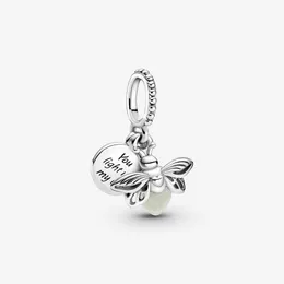 925 Sterling Silver Glowworm Beads Charms Pendant Women Original Box For Pandora Passar 3mm Snake Chain Armband Barn födelsedagspresent Diy Making Jewelry B041