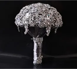 Новые роскошные Bling Bling Bridal Bouquets Crystal, украшенные поставщиками свадебных поставщиков для свадебного букета, удерживающего брошь Wedd7858454