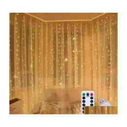 2016 Led Strings Stringa per tende Lucine Telecomando Usb 5V Rame Decorazione natalizia per la casa Camera da letto Festa di nozze Vacanza Lig Dhxmb