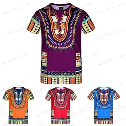 T-shirt da uomo 2023 nuova serie di elementi etnici Dashiki a maniche corte maglia stampata digitale T230317