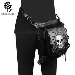 Waist Bags New Bag Women's Halloween Punk Skeleton Lady One Shoulder Messenger Bag Outdoor Travel Chain 230313