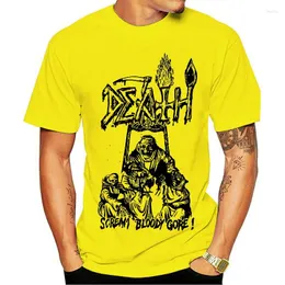 Men's T Shirts DEATH Scream Bloody Line Art White Shirt Chuck Schuldiner Obituary Metal Adult Cotton Tees T-shirt Sale Clothes