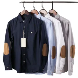 2023 Modne mecz luźne bluzki męska marka na długi rękawe plaster ubrania męskie koszule mężczyźni mężczyźni Oxford retro koszulka japońska modna biznesowa