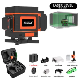 2 Linia lasera baterii 12 Linia 3D samopoziomowanie 360 ​​poziomy i pionowe Super Mocne Zielona Linia wiązki laserowej