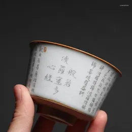 Koppar Saucers 70/85 ml Ru Kiln Pottery Teacups Chinese Tea Cup Ceramic Bowl Drinkware Ceremony Master Home Decor Teacup