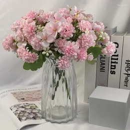 装飾的な花ミニ菊ピンクシルク人工花の結婚式の花嫁を保持する花束の家の装飾