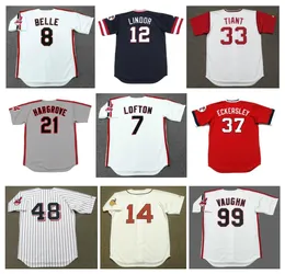 Ricky Vaughn Albert Belle Cleveland Baseball Jersey Jim Thome Joe Charbonau Hayes Kenny Lofton Pedro Cerrano Omar Vizquel Cory Snyder Roger Dorn