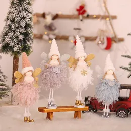 Christmas Decorations Xmas Tree DIY Drop Ornament Kids Gift Plush Elk Antler Angel Girl Doll Pendant Hanging Decoration Party Decor