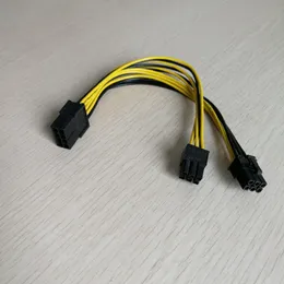 PC Desktop Computer PCI-E PCI Express 8Pin 1 femmina a 2 maschio 6Pin Y Splitter Adattatore Cavo di alimentazione Cavo 18AWG 20cm