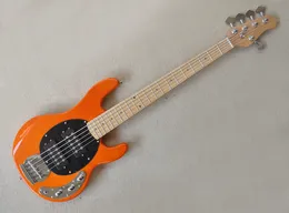 Factory Custom Orange Electric Bass Guitar 5 Strings Black Pickguard Maple Fretboard można dostosować