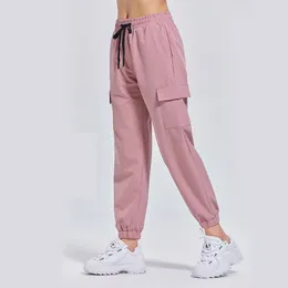 LL femmes Yoga Jogging Push Fitness pantalons de survêtement doux taille haute avec poches pantalons décontractés 3 couleurs L200106 LL8881