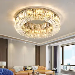 Chandeliers 2023 Modern Crystal LED Ceiling Chandelier Lamp For Bedroom Living Room Study Roof Home Chrome Decoration Round Lighting Fixture