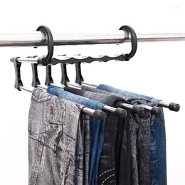 Hangers Est Fashion 5 In 1 Pant Rack Shelves Stainless Steel Clothes Multi-functional Wardrobe Magic Hanger 2023