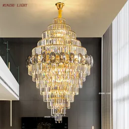 Hotel Project Lamp Hall Crystal Lamp Villa Living Room Lamp High-end Chandelier Duplex Building Headlamp Crystal Staircase Lamp