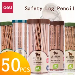 Pencils Deli 2B HB Wood Pencil primary school children kindergarten writing test drawing sketch special pencil safety stationery 230317