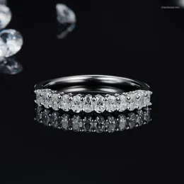 クラスターリングiogou 1ct moissanite erterinity for women for women for wedendcasesories Jewelry Silver 925 Oval Cut VVS1ダイヤモンドエンゲージメント