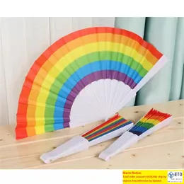 Folding Spain Pride Festival Style Hand Fan Dance Wedding Party Fabric Folding Hand Fan Accessories