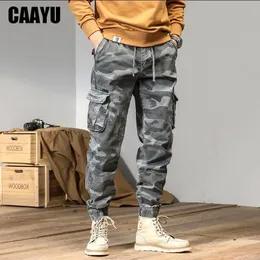 Pantaloni maschili Cayu Mens Cargo Men Multi task Hip Hop hop pantaloni giapponesi streetwear Jogging Casual CAMAUSFAGE per 230317