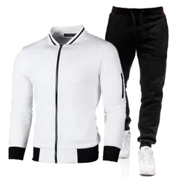 Joggingbekleidung Marke Sportswear Herren Reißverschlussjacke Sporthose Fitness Gym Anzug Baumwolle 2-teilig