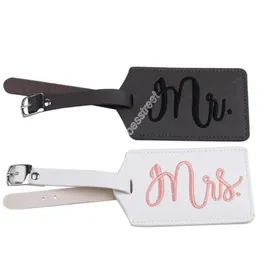Mr and Mrs Embroideried Luggage Tag Wedding Bridal Gift Cute Suitcase Tag Travel Accessory for Women Men Lover Couples