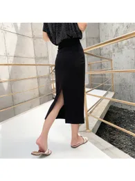 Skirts spring and summer buttock wrap skirt autumn women's high waist split onestep midlength 230316