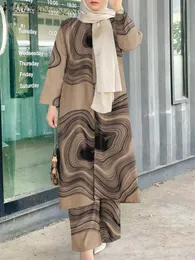 Ethnische Kleidung ZANZEA Frauen Vintage Floral Bedruckte Muslimische Abaya Sets Casual Lose Passende Islamische Outfits Langarm Bluse Anzüge 230317
