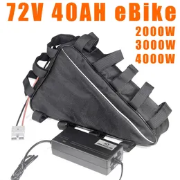 72V 20AH 30AH 40AH EBIKE 삼각형 리튬 배터리 72V 3000W 4000W 전기 자전거 배터리 팩