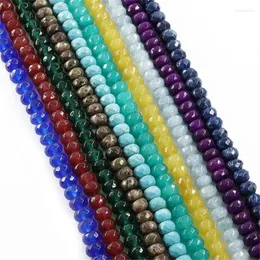 Koraliki Naturalne chalcedony 5x8mm zielone jades faseted abacus luźne majsterkowicz biżuteria modowa Making Making Parts 15 ''