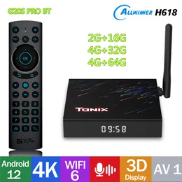 TANIX TX68 TX68 TV BOX Android 12 Allwinner H618 WiFi6 2G 16G TVBox 4G 32G 64G 3D BT AV1 2.4G 5G WIFI 4K HDR 미디어 플레이어 세트 상단 상단 상자