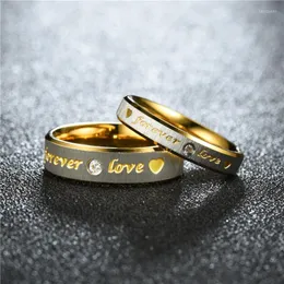 Wedding Rings Eternal Love Ring Couple Set With Zircon Pair Charm Bride Engagement Party Promise Jewelry Surprise Gift