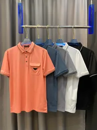 Yaz klasik stil erkek polo rahat nefes alabilen pamuklu malzeme iş beyefendi tshirt lüks marka tasarımcı polo gömlek