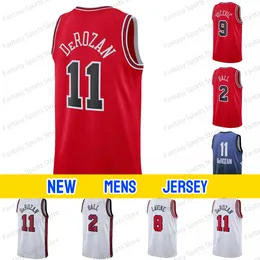 Yeni DeMar DeRozan Jersey 2 Lonzo Ball Nikola Vucevic Zach Lavine DoSunmu Beyaz Kırmızı Dikişli Erkek Basketbol Forması Mens