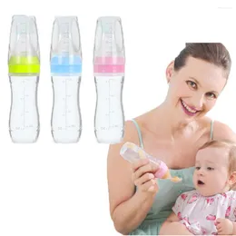 Geschirr-Sets Details zum Baby-Nippel-Schnuller, Baby-Fütterungswerkzeug, Milchflasche mit Löffel, Silikon-Gel-Squeeze