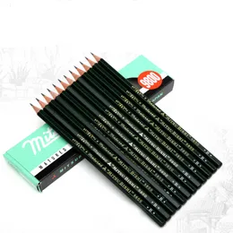 Ołówki 12PCS Japonia 9800 Rysunek ołówkowy Zestaw Penustyla Prowadzenie 2B-8H Szkic do szkolnego kredki grafitowej Art 230317