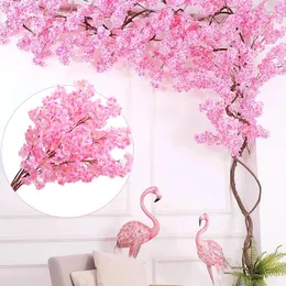 Flores decorativas 3 Fork Blossom Branches Artificial 100cm Fake Plant Tree Home Party Decor Diy Wedding Wall Decoration