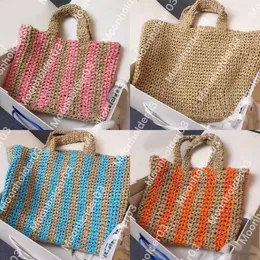 Straw torba Raffia Tote Designer Torby Summer Bedding Bag Słomka Petit Sac Raffia Women Luksusowe torebki dzianinowe ramię sac de lukse wakacje na plaży Dicky0750