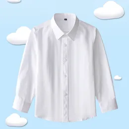 Barnskjorta tonåringar skolkläder formella bär pojkar flickor vita skjortor för studenter enhetlig långärmad bomullsblus 4 6 8 10 12 år 230317