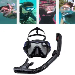 Dykning masker vuxna torra undervattens silikon anti-dimma skyddsglasögon glasögon scuba snorkling set simning fiskmask pool utrustning