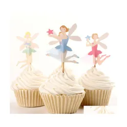 2016 Other Event Party Supplies Set Of 48Pcs Cute Fairy Peri Dessert Muffin Cupcake Toppers Picnic Wedding Baby Shower Birthday Server Dhtnr
