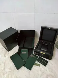 Green Box Watch Boxes Drucken benutzerdefinierter Kartenmodell Seriennummer Korrektes Papiere Originales Grün für Boxen Broschüren Uhren Uhren
