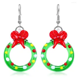 Dangle Earrings Arrival Murano Glass For Women Bowknot Round Earring Butterfly Lampwork Creative Jewelry 2023