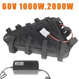 60V 20Ah 30Ah Dreieck Lithium-Ionen-Batterie eBike Elektrofahrradbatterien 60Volt 2000W 1500W 1000W Batterie