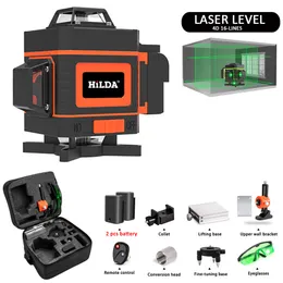 12/16 Lines 3/4D Laser Level Level Self-Leveling 360 Horizontal And Vertical Cross Super Powerful Green 2 Battery Laser Level