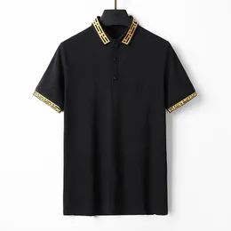Designerska koszula polo gwintowana klapa z krótkim rękawem haft haftowy pure bawełna marka czysta bawełna High Street Business Fashion 3xl-Zo-2