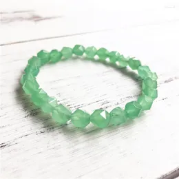 Strand 8mm Natural Beautiful Section Green Aventurine Bracelet Fahion Fahion's Men and Women Jewelry Homeper Big Beads Charm Wrist