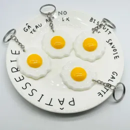 Моделирование моделирования цены яйца для ключей подвесной смола с жареным яйцом творческая пищевая корм для брелокваль
