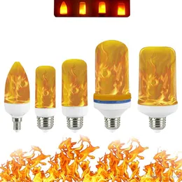 Vollständige Modell-LED-Lampen, 3 W, 5 W, 7 W, 9 W, E27, E26, E14, E12, Flammenbirne, 85–265 V, LED-Flammeneffekt, Feuer-Glühbirne, flackernde Emulation, Dekor-LED-Lampe